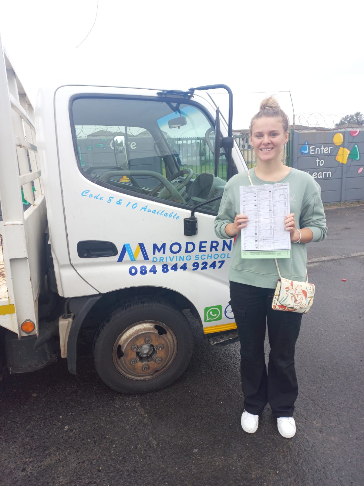 Learner after passing at a Cape Town DLTC