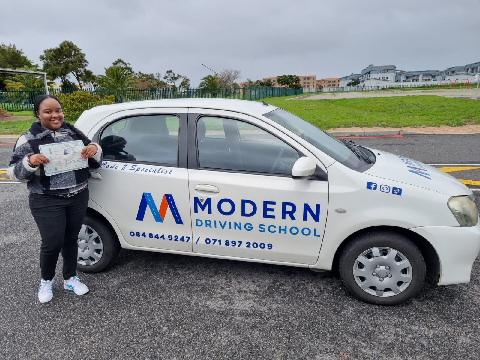 Modern Driving School student with instructor